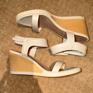 Elegant White Wedge Sandals
